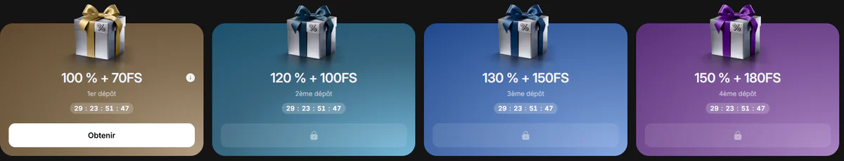 1win Casino bonus de dépôt avec 100 % à 150 % et jusqu’à 180 tours gratuits